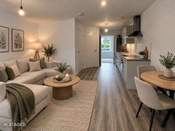 AI staged living room