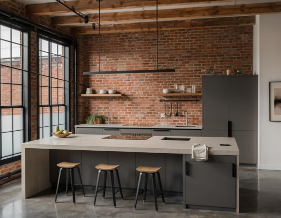 Firefly_a kitchen in a modern mill conversion apar
