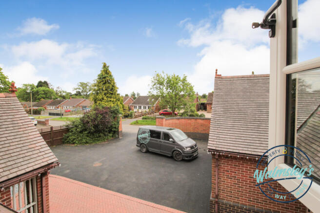 View over driveway