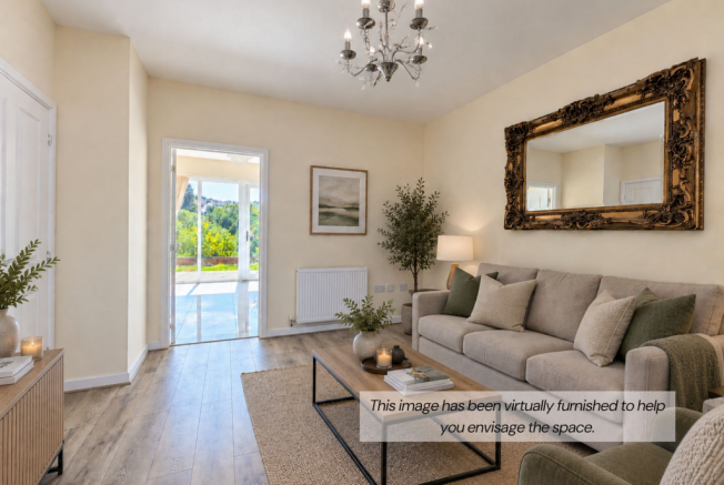 Virtually staged lounge