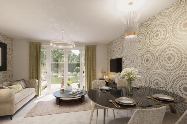 Living and dining room in two bed Wilford