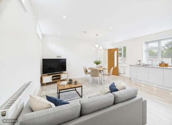 Living Room Kitchen Virtually Staged