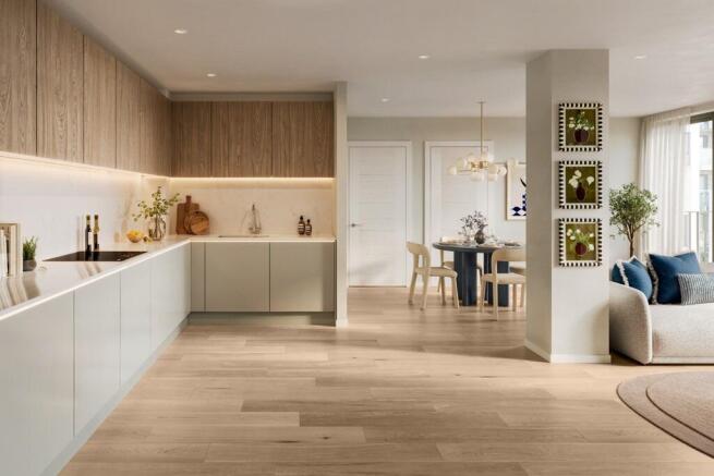 Contemporary kitchen with a refined, functional design and high-quality appliances.