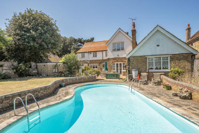 Rear garden and pool area