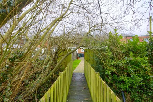 Bridge behind rear garden
