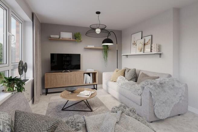 Relax in the living room filled with natural light