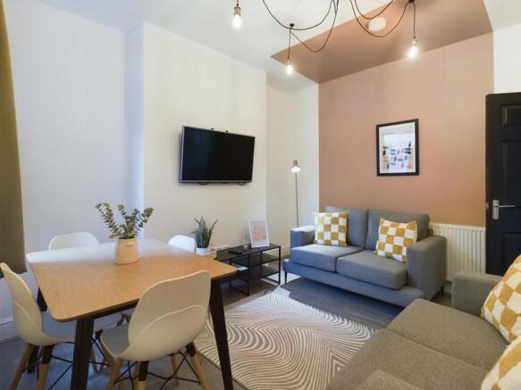 A stylish and inviting large modern living room...