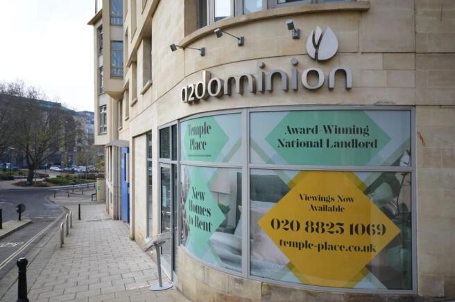 Modern commercial exterior in a vibrant locatio...