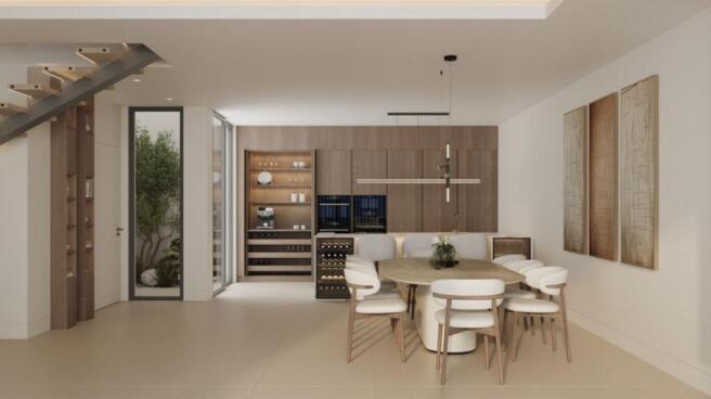 Dining area and kitchen