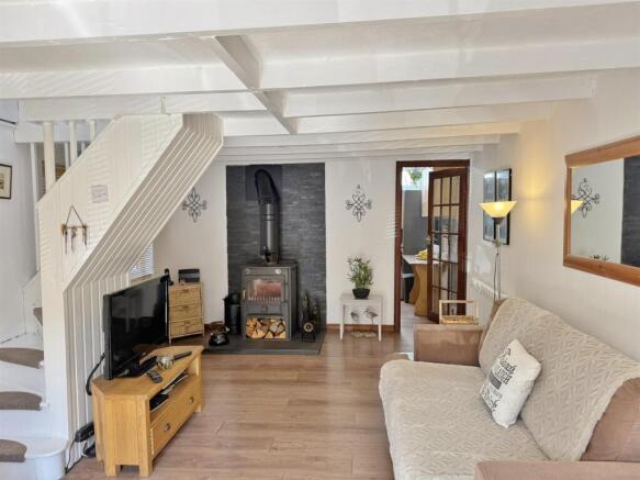 Lounge to kitchen - multi fuel stove