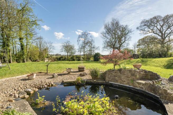 Rear garden and pond