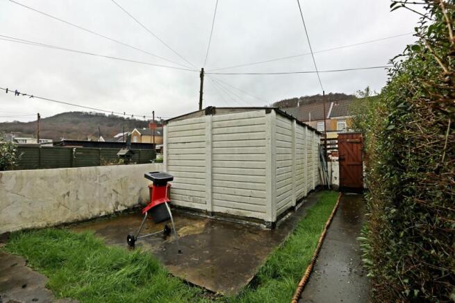Rear garden with gar
