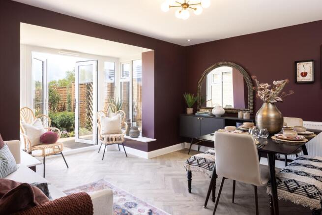 Kitchen with dining area in the Rockley 3 bedroom home