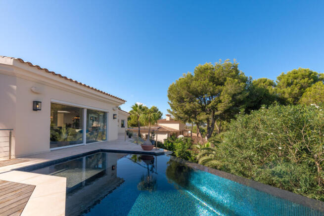 Modern pool with peaceful views of the surrounding nature