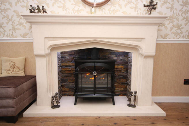 Limestone Fireplace