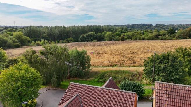 Aerial shot above the house