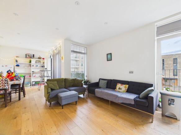 Open plan living room and kitchen