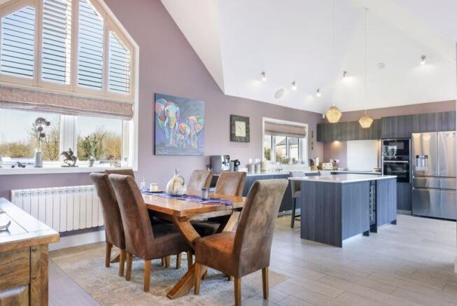 Open plan kitchen dining area