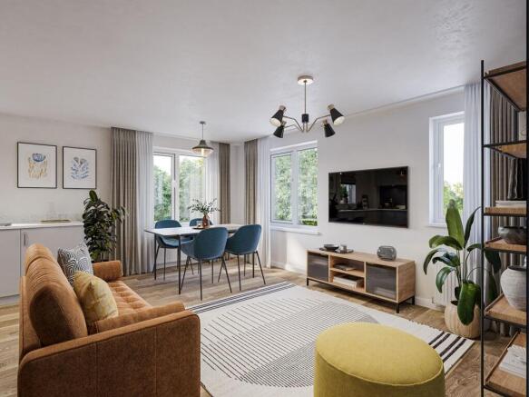 An open-plan lounge/dining space is perfect for socialising with friends