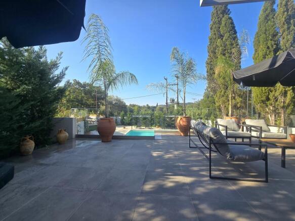 Terrace overlooking the pool