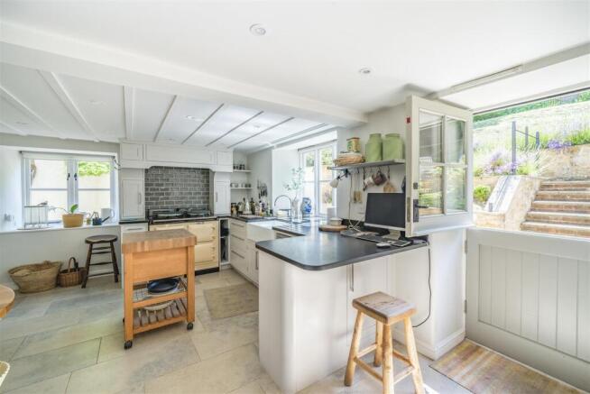 Kitchen with door out