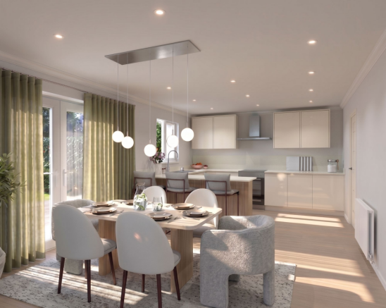 Open plan kitchen/dining area