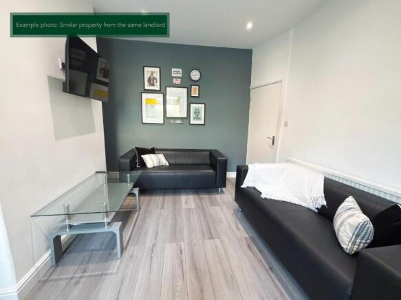 Stylish modern lounge with sleek leather sofas...