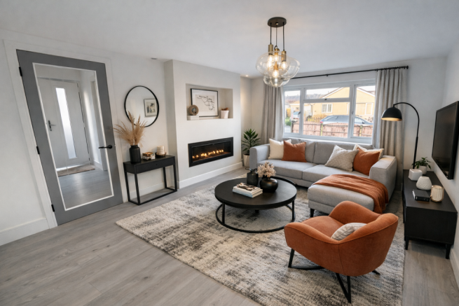 Modern living room with stylish accents