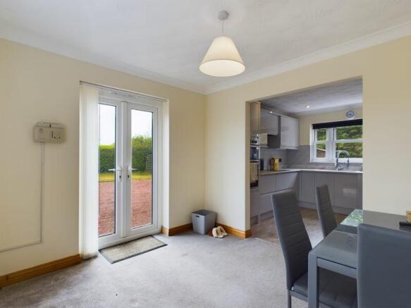 Dining room through to kitchen