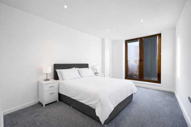 Modern bedroom with natural light