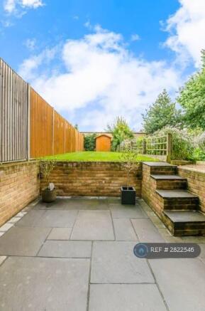 Garden With Lawn, Patio, Shed