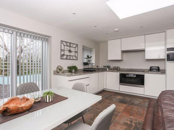open plan lounge dining room and kitchen