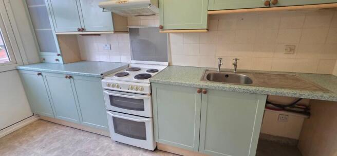 Bright kitchen with ample counter space...
