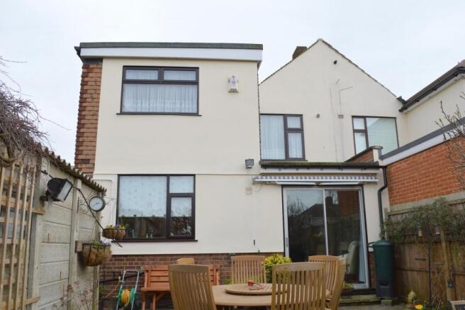 Rear elevation and patio area