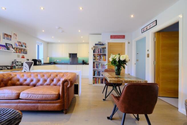 Open plan kitchen and sitting room