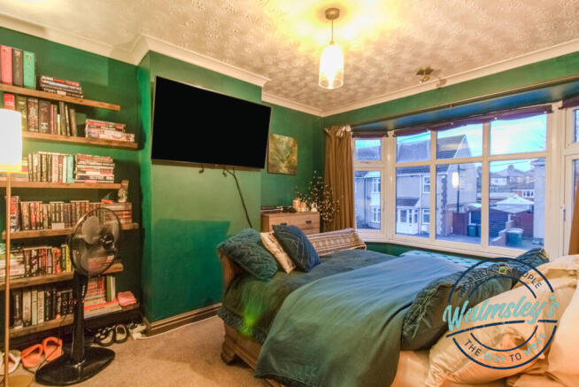 Bedroom one with bay window