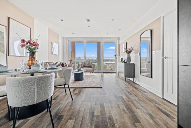 Open plan living - typical Taylor Wimpey apartment