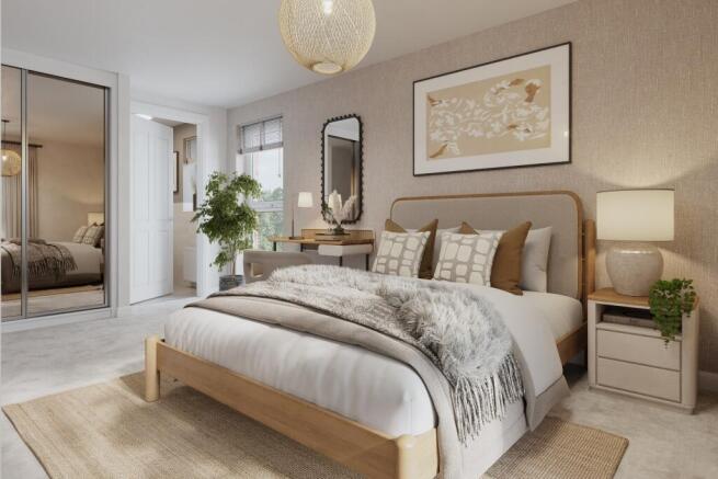 Computer generated image of the Aldbourne 2nd bedroom