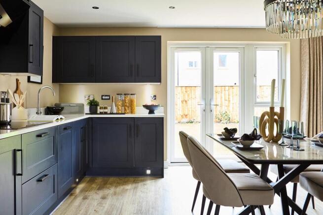 An open plan kitchen diner area is perfect for entertaining guests