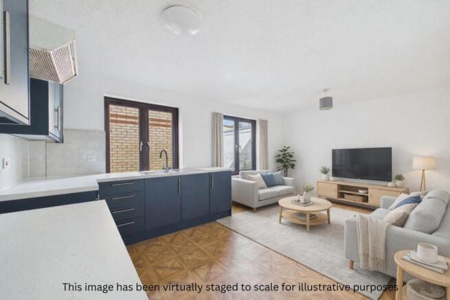 Kitchen & living room staged