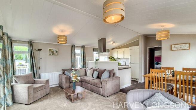 Spacious Omar Bluebell open plan living area with