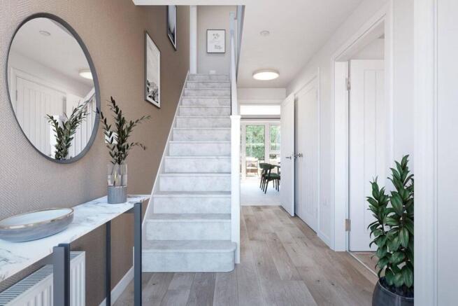 Enter into a light, airy hall