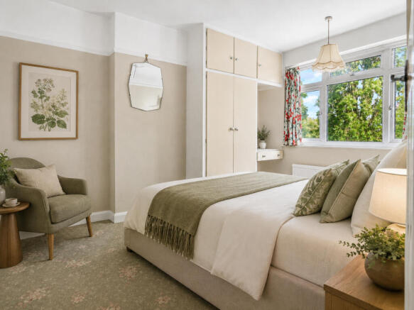 Digitally staged rear Bedroom SE6 Catford Datchet