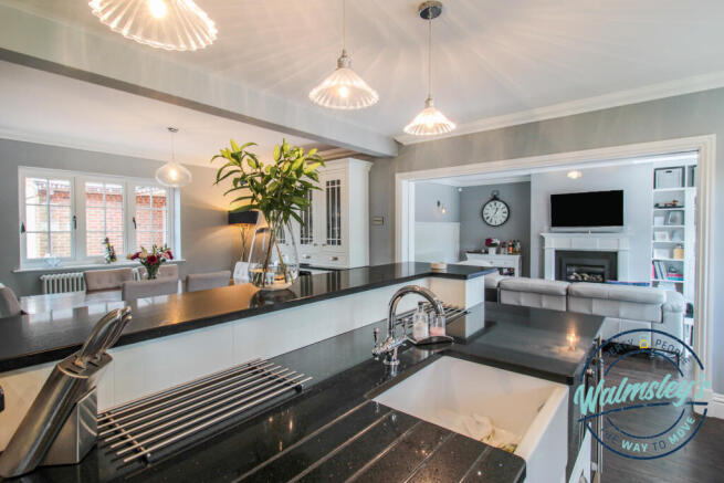 Kitchen open plan to dining room