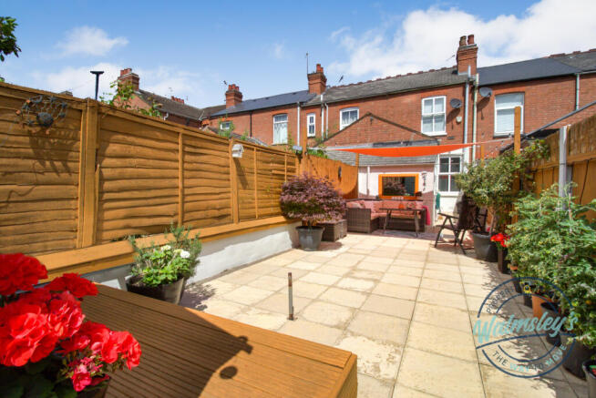 Rear gardens with shed