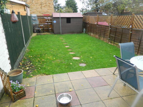 rear garden with patio area