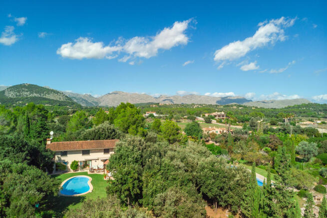 The finca is surrounded by trees