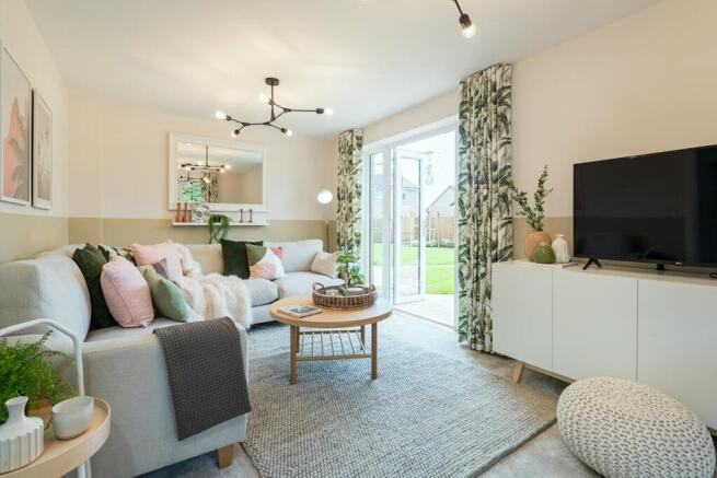 Double doors lead out to the garden from the lounge