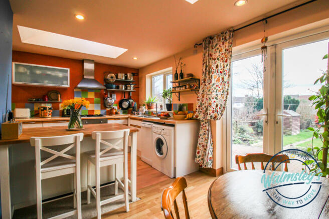 Kitchen with French doors to the garden