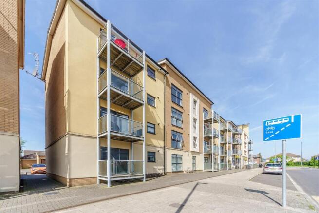 Modern apartment block with sunny balconies...